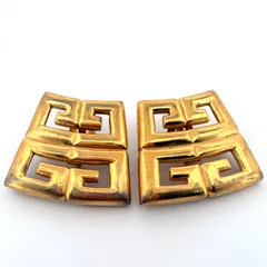 Givenchy ゴールドメッキ ロゴ イヤリング ヴィンテージ 鑑定済み 正規品 ジバンシー