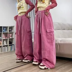 コクーンパン レディース カーブパンツ デニムカーゴパンツ 春夏秋 デニムパンツ ジーンズ デニム ゆったり 体型カバー デニム カーゴ ダンスパンツ イージーパンツ ストリート アメカジ jiahui01