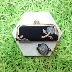 ミナペルホネン✨skip　スキップ　希少　ブラック　黒✨朱肉付き　がま口　印鑑ケース