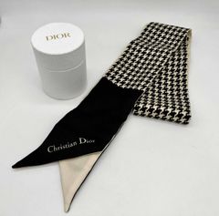 Christian Dior スカーフ ミッツァ 千鳥柄 ブラック - メルカリ