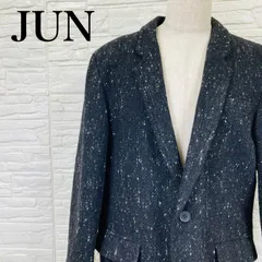 JUN MEN ジュンメン テーラードジャケット ツイード ブラックグレー M 0335Kのサムネイル