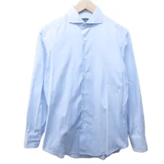 メーカーズシャツ カマクラ MAKER'S SHIRT 鎌倉 ワイシャツ ホリゾンタルカラー カッタウェイ 長袖 38-82 約M 水色 ライトブルー 系 0201