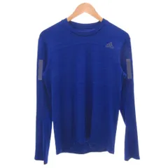 アディダス adidas ランニング RUNNING CLIMALITE Tシャツ 長袖 ロンT ストレッチ L 青 ブルー /GV