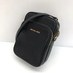 美品 MICHAEL KORS マイケルコース ショルダーバッグ 斜め掛けバッグ クロスボディ 肩掛け ブラック レザー 牛革 ロゴ シンプル
