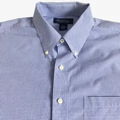 【XL】Brooks Brothers（ブルックスブラザーズ）ポロカラーBD（ボタンダウン）シャツ チェック / Non-Iron / Cotton 100% ポケット付 00's マレーシア製 メンズXL相当