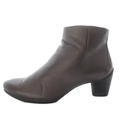 エコー ecco ブーツ ショート ハイヒール レザー 35 ダークブラウン /YO10