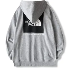 [ザノースフェイス] パーカー メンズ バックプリント ボックスロゴ 裏起毛 グレー BOX NSE Hoodie, Light Grey Heather サイズXL [並行輸入品] 