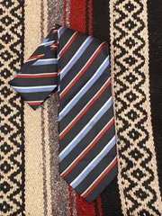 古着 ネクタイ レジメンタル 斜めストライプ 紺 青 赤