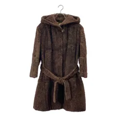 【美品】  BALMAIN / バルマン | オーバーサイズ ファー フーデッド ロングコート | ブラウン | レディース