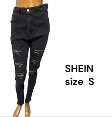 No.285 (♡)SHEIN  ハイウエスト ダメージデニム スキニー y2k