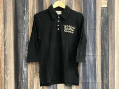 WACKO MARIA ワコマリア バック 刺繍 七分袖 ポロシャツ  サイズS カラーブラック 