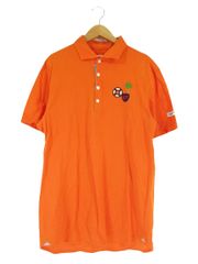 マスターバニー MASTER BUNNY ポロシャツ ゴルフウェア 半袖 刺繍 ワッペン 綿混 オレンジ 158-716050 サイズ 6 国内正規 QQQ