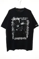 ステューシー STUSSY × NITRO MICROPHONE UNDERGROUND SPECIAL FORCE TOUR 記念 Tシャツ Lサイズ ニトロ コラボ 半袖 ブラック 【ブランド古着ベクトル】【中古】250529