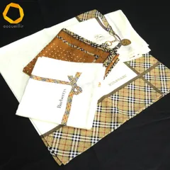 #ae バーバリー BURBERRY ハンカチ 4枚 セット 茶系 オフホワイト ノバチェック まとめ 未使用 美品 ユニセックス [100032] k01