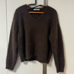 BEAUTY&YOUTH Vネック ブラウンニット