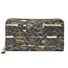 フェンディ 財布 メンズ ズッカ ツールデザインプリント 長財布 ラウンドファスナー PVC ブラウン系 7M0210 FENDI 中古