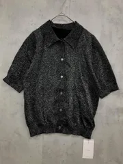 新品 callautia カラウティア ラメニット半袖ポロ シャツ sizeM/黒 ■◆ レディース