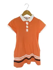 クミキョク 組曲 KUMIKYOKU 子供服 プルオーバー ポロ ワンピース 半袖 ワンポイント リボン 刺繍 サイズM QQQ