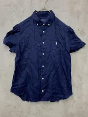POLO RALPH LAUREN ポロ ラルフローレン ワンポイント 刺繍 シャツ sizeM/165/92A/紺 ■◆◎レディース