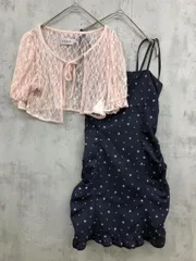 BUBBLES バブルス BS71451 レースリボン ワンピース sizeS/紺×ピンク ■◆ レディース