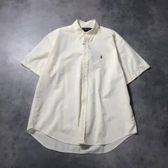 GQ4971◇RALPH LAUREN：BLAKE シアサッカーシャツ◇XL◇イエロー系 半袖 ラルフローレン ブレイク