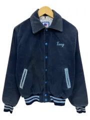 RENNOC (レノック) コーデュロイジャケット スタジャン 裏キルティング USA製 古着 80s 刺繍入り XS 32-34 ネイビー メンズ/065