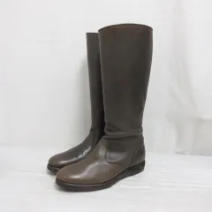 ヨーガンレール JURGEN LEHL 美品 レザー ロング ブーツ サイドファスナー 牛革 23.5cm 茶 ブラウン 靴 シューズ 箱付きのサムネイル