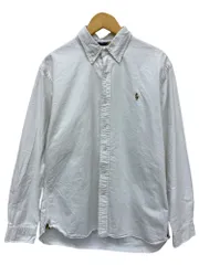 POLORALPH LAUREN (ポロラルフローレン) 長袖ボタンダウンシャツ ポニー刺繡 SLIM FIT 古着 L ホワイト メンズ/065