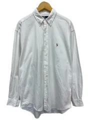 POLORALPH LAUREN (ポロラルフローレン) 長袖ボタンダウンシャツ ポニー刺繡 90S 00S 古着 ビンテージ M ホワイト メンズ/065