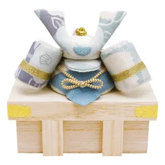 送料無料(沖縄・離島を除く)端午の節句飾り 透彩兜飾り 小 長持付 そら  手作りちりめん細工 五月人形 子供の日