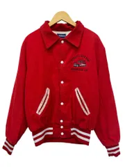 HOLLOWAY (ホロウェイ) 80s 70s 古着 ビンテージ コーデュロイジャケット スタジャン 刺繍入り 企業系 M レッド メンズ/065
