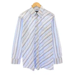 バーバリーブラックレーベル BURBERRY BLACK LABEL ボタンダウンシャツ カジュアル 長袖 レギュラーカラー ストライプ柄 42 水色 ライトブルー /BB