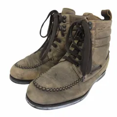 ボッテガヴェネタ BOTTEGA VENETA スエード モカシン ブーツ レザー レースアップシューズ Uチップ イタリア製 茶 ブラウン 39 24cm IBO76