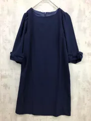 Rope Picnic ロペピクニック GDE-1607-A フォーマル 袖リボン ワンピース size38/紺 ■■ レディース
