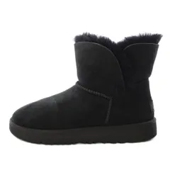 アグ オーストラリア UGG australia CLASSIC CUFF MINI クラシックカフミニブーツ ショート ムートン 厚底 スエード ロゴ 22cm 黒 ブラック 1016417 /BB