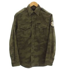 ヒステリックグラマー HYSTERIC GLAMOUR シャツ 迷彩 長袖 カモフラ S カーキ 0251AH05 /☆G