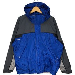 Columbia/コロンビア CORE 00's 企業モノ アウトドアジャケット マウンテンジャケット ナイロンジャケット フード収納 ドローコード メンズ XL ブルー