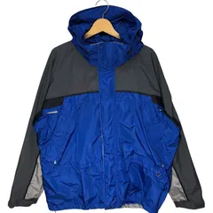 Columbia/コロンビア CORE 00's 企業モノ アウトドアジャケット マウンテンジャケット ナイロンジャケット フード収納 ドローコード メンズ XL ブルー