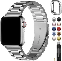 「Fullmosa」for Apple Watch バンド 45mm 44mm 42mm 46mm 49mm 41mm 40mm 38mm 保護ケース付き ステンレス製 アップルウォッチ 交換ベルト Apple Watch 11/10/9/8/7/SE2/6/