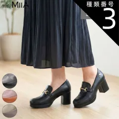 種類3：M(23.0センチ〜23.5センチ）/ブラック miss MIIA ミスミー  厚底 ローファー ビット レースアップ チャンキーヒール 太ヒール 履きやすい 疲れない 痛くない かわいい きらきら キラキラ ガーリー 疲れにくい 美脚 ma3717