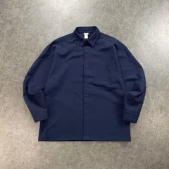 USA製 CalTop L/S Shirt キャルトップ 長袖 シャツ ポケット 無地 ネイビー 紺 オーバーサイズ メンズ