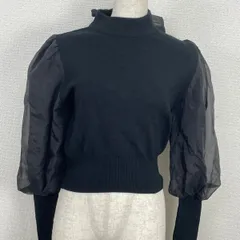 INGNI ニット トップス シアー袖 パフスリーブ ブラック Mサイズ きれいめ　20251007-0016