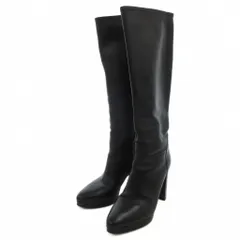 ヴァレンティノ ガラヴァーニ VALENTINO GARAVANI ロングブーツ レザー スタッズ 38 黒 ブラック チャンキーヒール /FF ■GY62