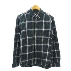 ビームスプラス BEAMS+ チェック ネルシャツ ボタンダウン 緑 グリーン系 S