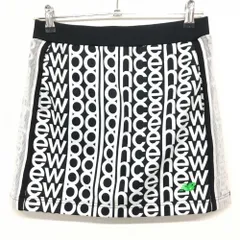 ニューバランスゴルフ スカート 黒×白 英字ロゴ総柄 内側インナーパンツ ウエストゴム レディース 1(M) ゴルフウェア New Balance