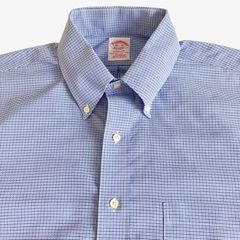 【16 1/2-35】Brooks Brothers（ブルックスブラザーズ）ポロカラーBD（ボタンダウン）シャツ ハウンドトゥース / Madison / Non-Iron / American Supima Cotton 100% ポケット付 メンズXL相当