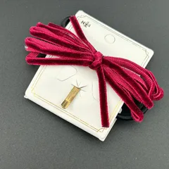 【新品】定価660円 ヘアアクセサリー ポニーフック ヘアカフス ダークレッド リボン キレイ シンプル デザイン◆B49