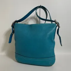 2602-191｜コーチ ショルダーバッグ レザー ブルー