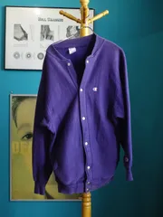 【Made in USA】90s Champion Reverse Weave スナップカーディガン スウェット ネイビー 茄子紺 M コットン アメリカ製 チャンピオン リバースウィーブ