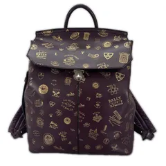 BALLY バリー スタンプ柄 リュック・デイパック レザー パープル レディース【中古】【送料無料】のサムネイル